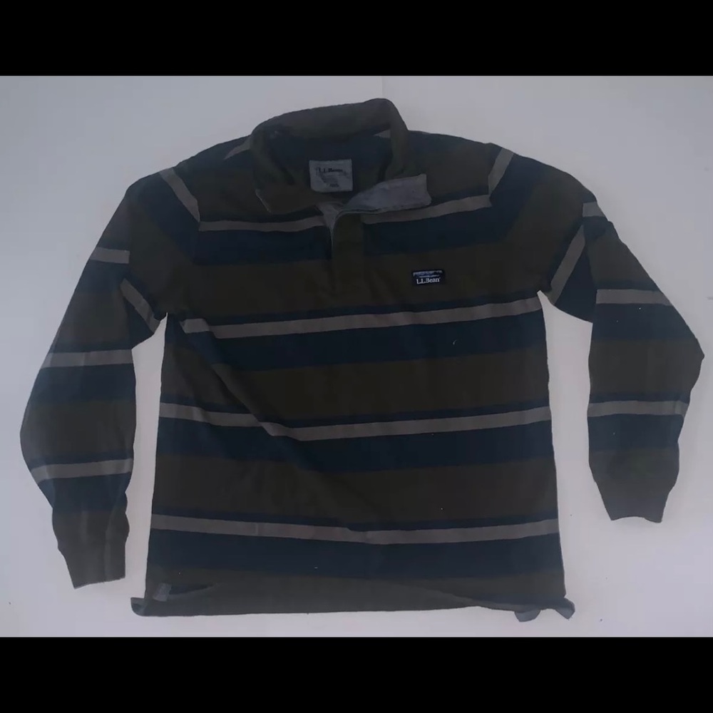 LL Bean Men’s Traditional Fit Striped Long Sleeve Shirt Sz M Reg